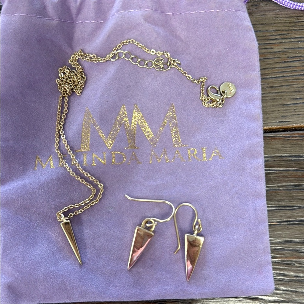 Melinda Maria Gold Pyramid Jewelry Set